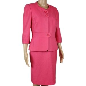 Planet Pink 2 Piece Textured Dress Suit Sheath Power Dressing Corpcore sz 6